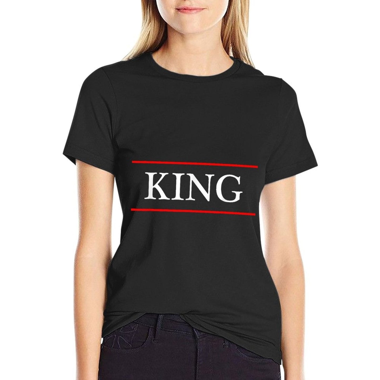 T-Shirt That Says The Word - KING - on It  Gift for Men  Rolled Sleeves T-Shirt