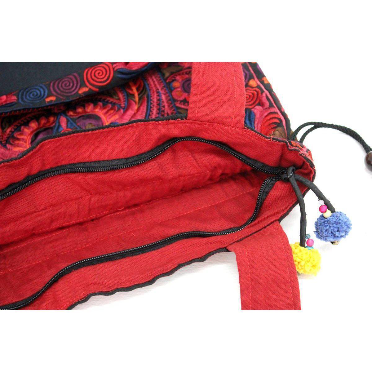 Cinch Hmong Embroidered Shoulder Purse - Thailand