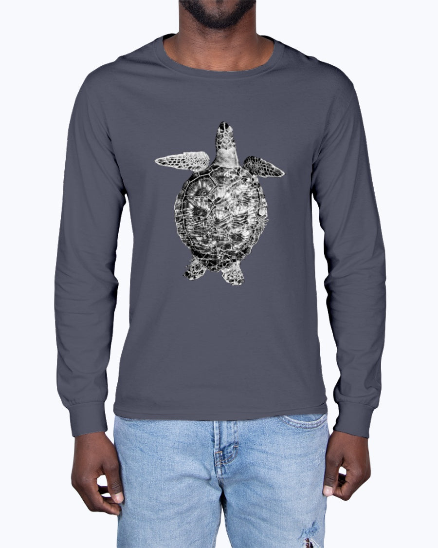 Sea Turtle Swimming Along Sarasota Florida Coast, Sea Turtles, Ocean lovers, turtle fans, Moss Apparel, Unisex Long Sleeve T-Shirt