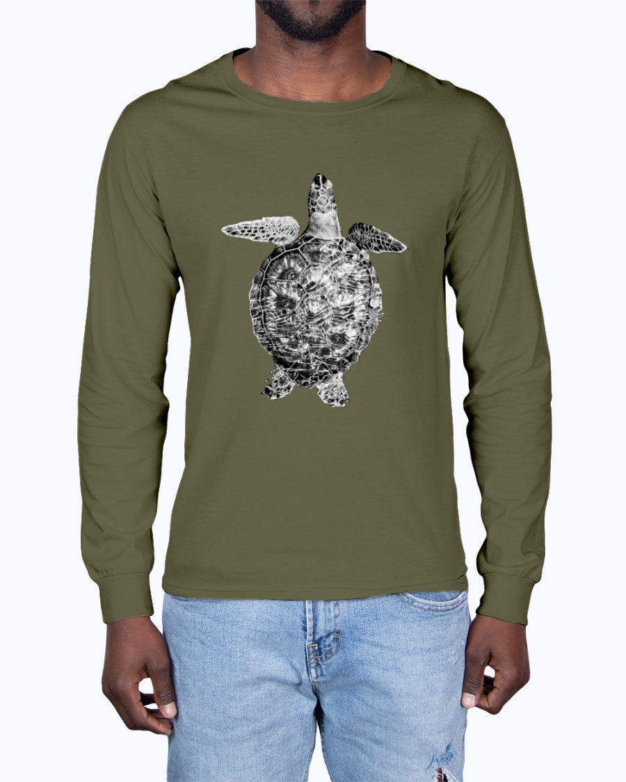 Sea Turtle Swimming Along Sarasota Florida Coast, Sea Turtles, Ocean lovers, turtle fans, Moss Apparel, Unisex Long Sleeve T-Shirt